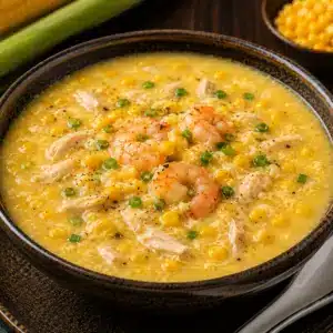Sweetcorn Chicken Shrimp Soup